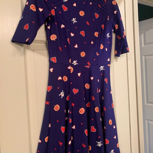Spooky Hearts Valentine Fit & Flare Retro Stephanie Dress by Unique Vintage - Picture 4 of 5